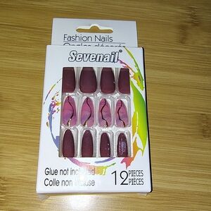 3/$15 Press on Nails Ombre Tie Dye Pink Pastel Gold Accent Medium length Nails